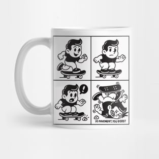 Skate Fail Comic Tee | Funny Retro Cartoon | Yo Pavement You Good? Mug